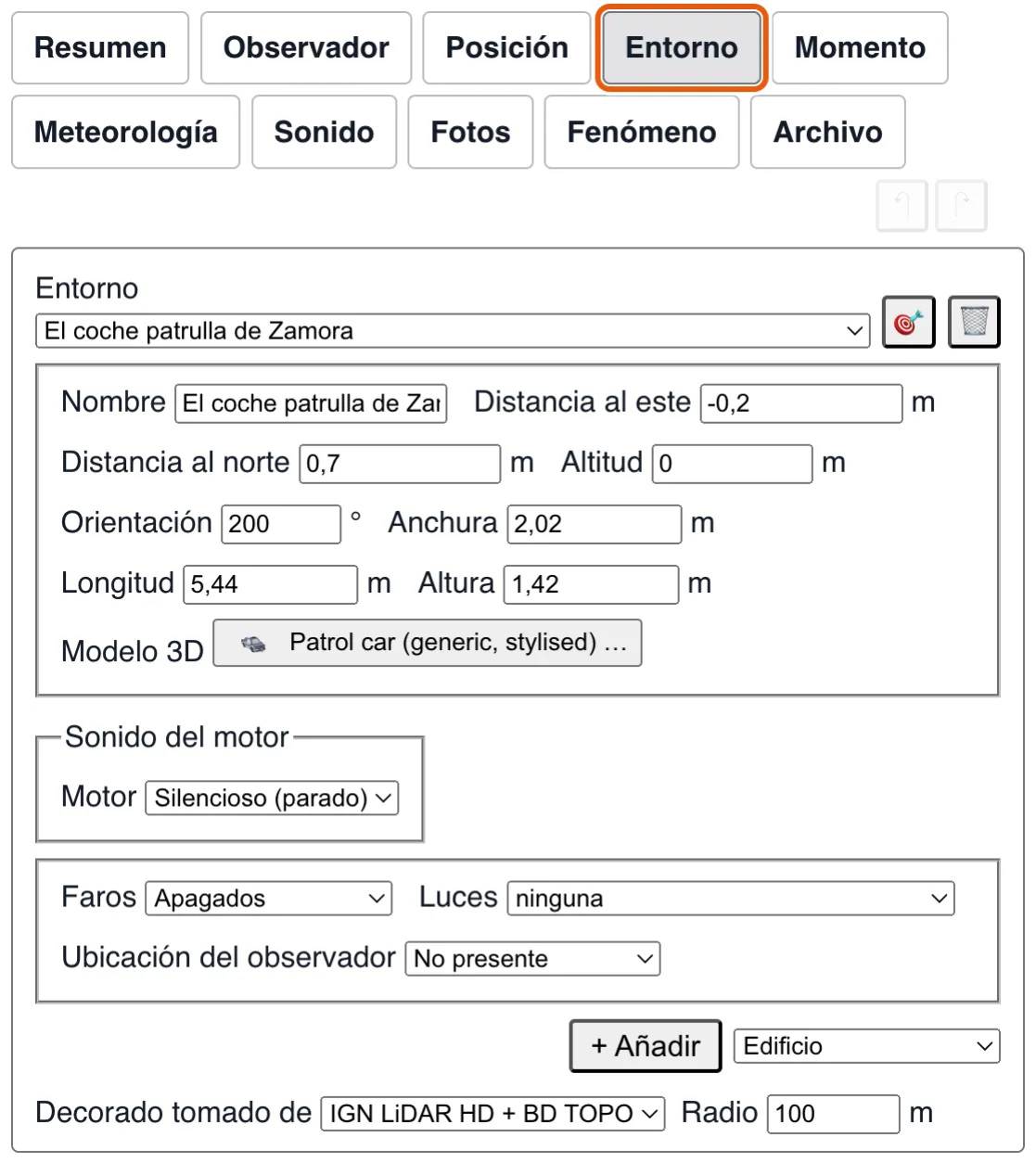Entorno: lo que rodeaba al observador.