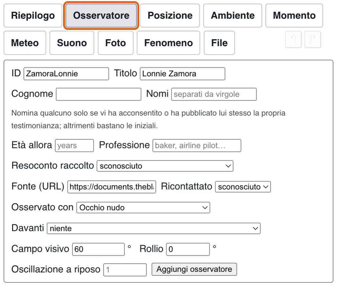 Testimone: chi guardava, e con cosa.