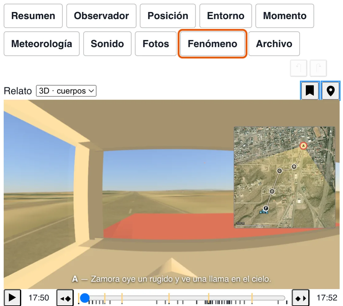 El editor, aquí sobre la escena de un registro.