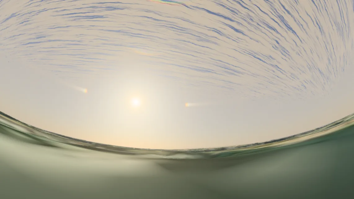 Sundogs and cirrus: the angles come from the ice, none is stored.